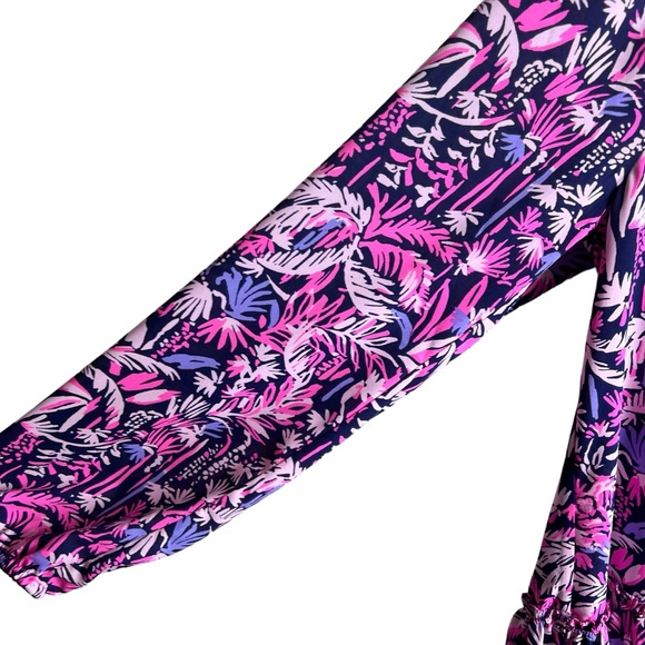 Lilly Pulitzer Savanna Long Sleeve Top Bright Navy Swing Of Things Size S - Picture 5 of 11